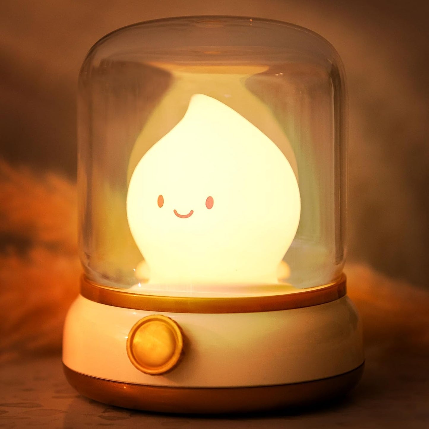 Cute Chibi Flame Lamp, Anime Cozy Lights, Retro Rechargeable Night Light, Decor, Smoko Light, Cute Desk Accessories, Gifts