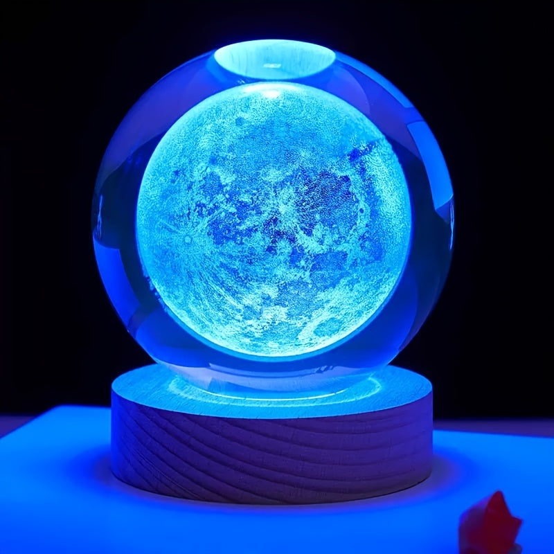 Moon Luminous Crystal Ball Lamp