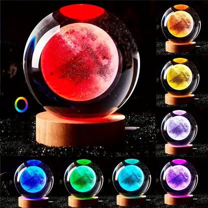 Moon Luminous Crystal Ball Lamp