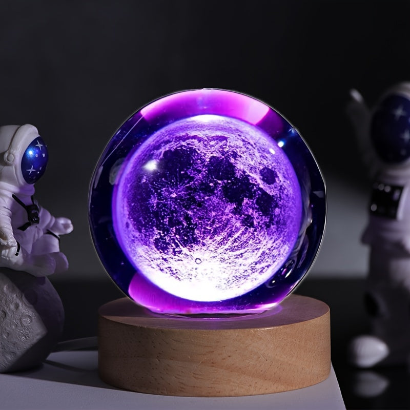 Moon Luminous Crystal Ball Lamp